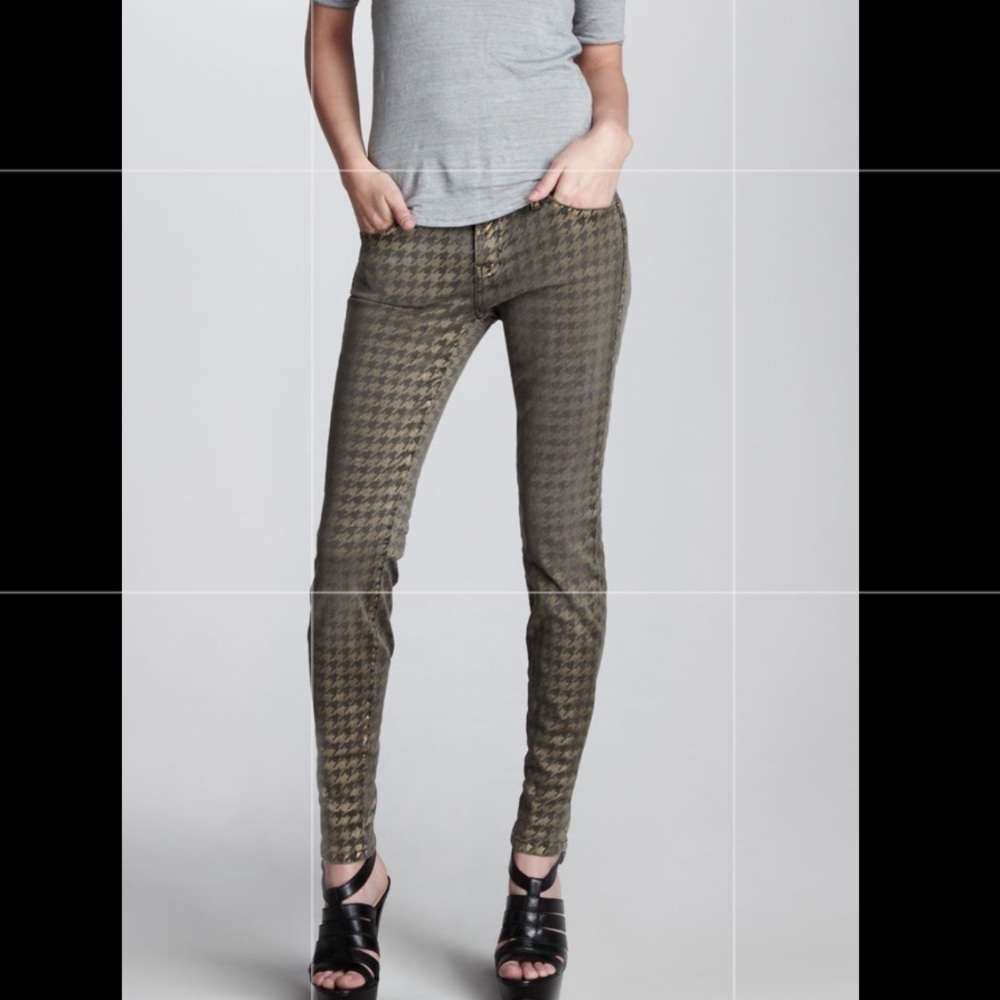 Current/ Elliot The Ankle Skinny Foil Houndstooth